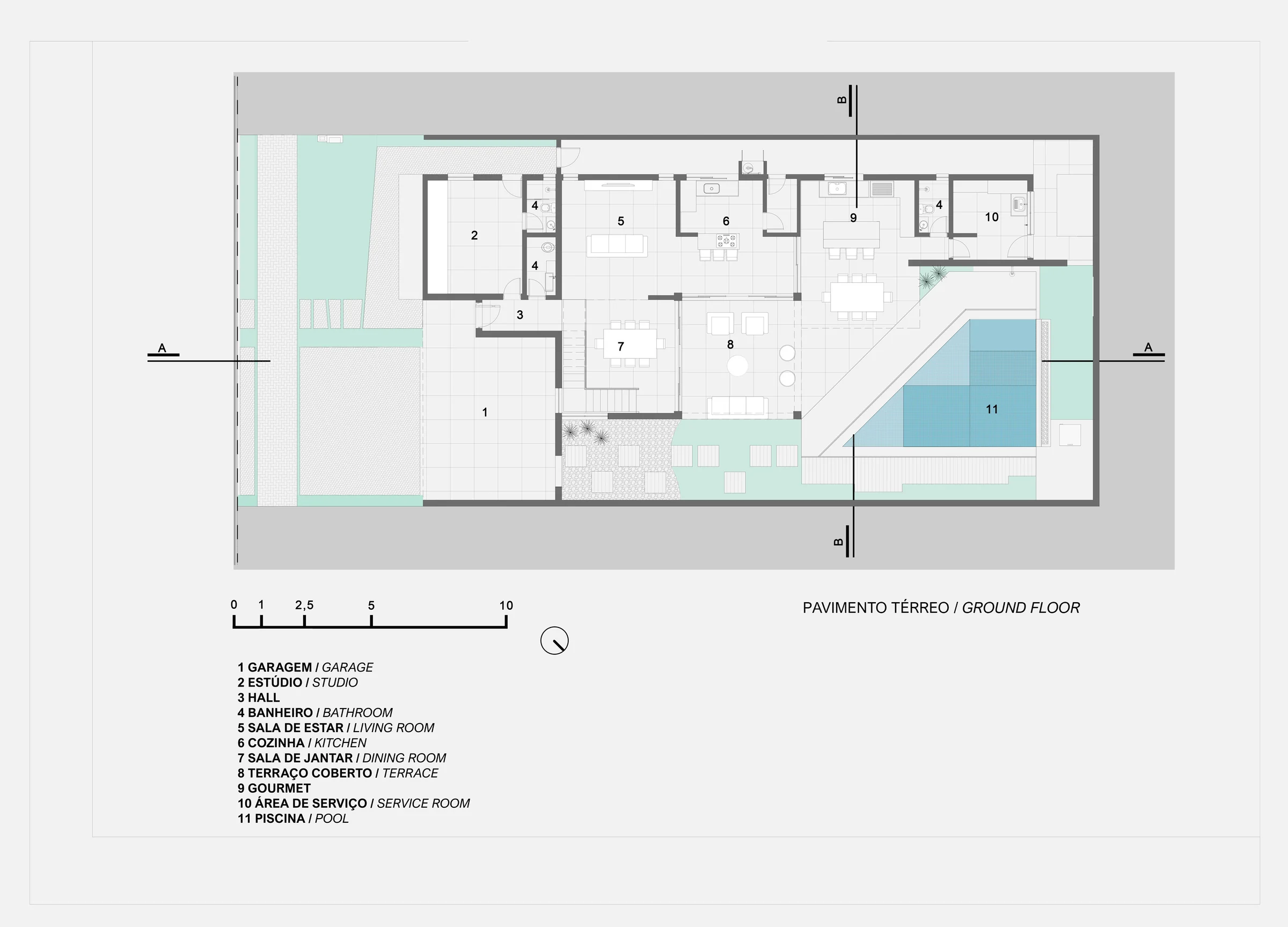 Planta do pavimento térreo — Casa 4.5
