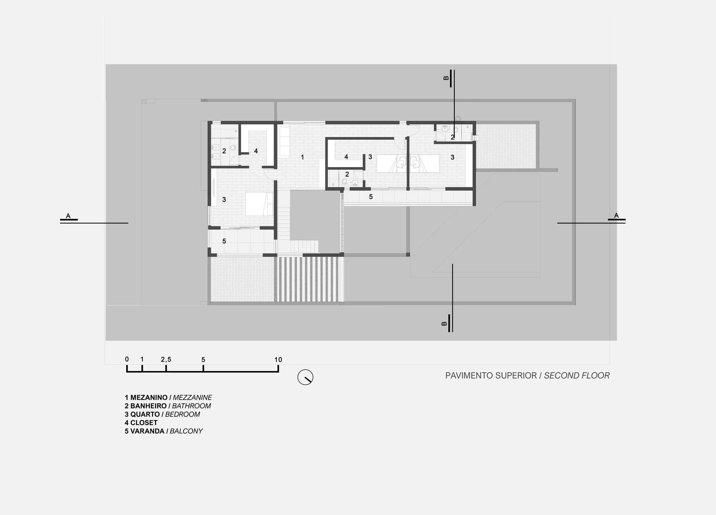 Planta do pavimento superior — Casa 4.5