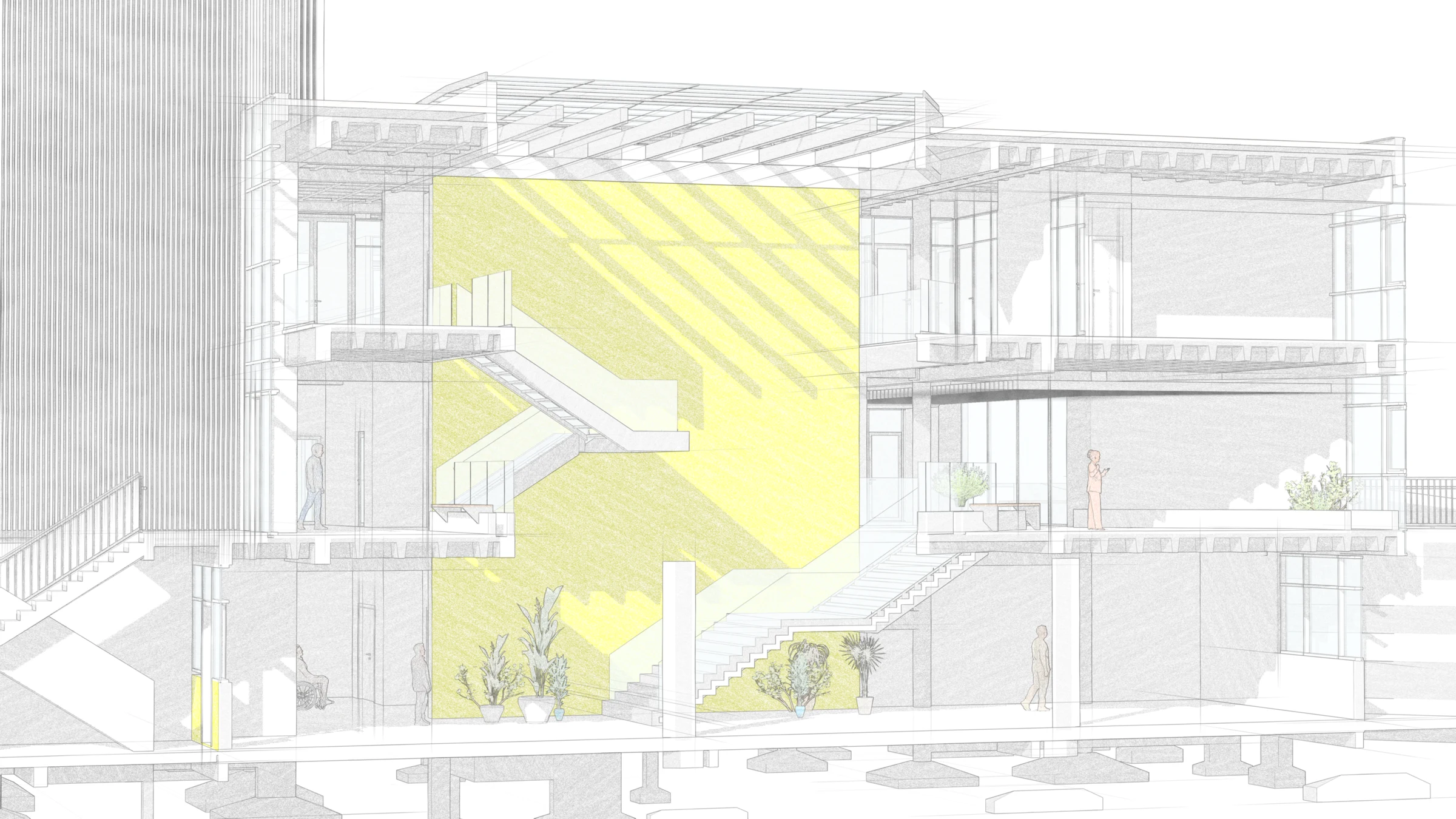 Diagrama de luz no átrio — Prefeitura da ESALQ-USP