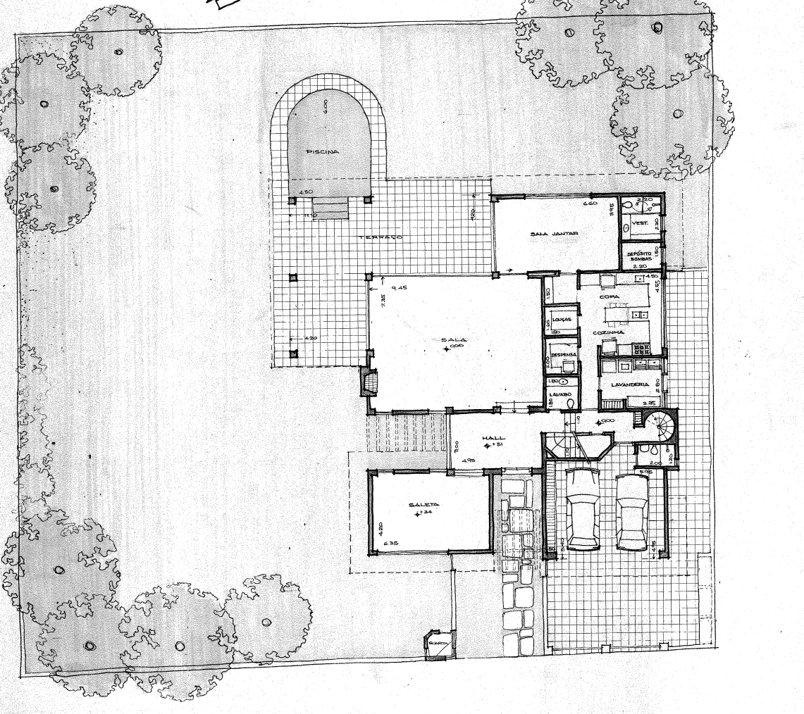 Planta original da casa — Casa Morumbi