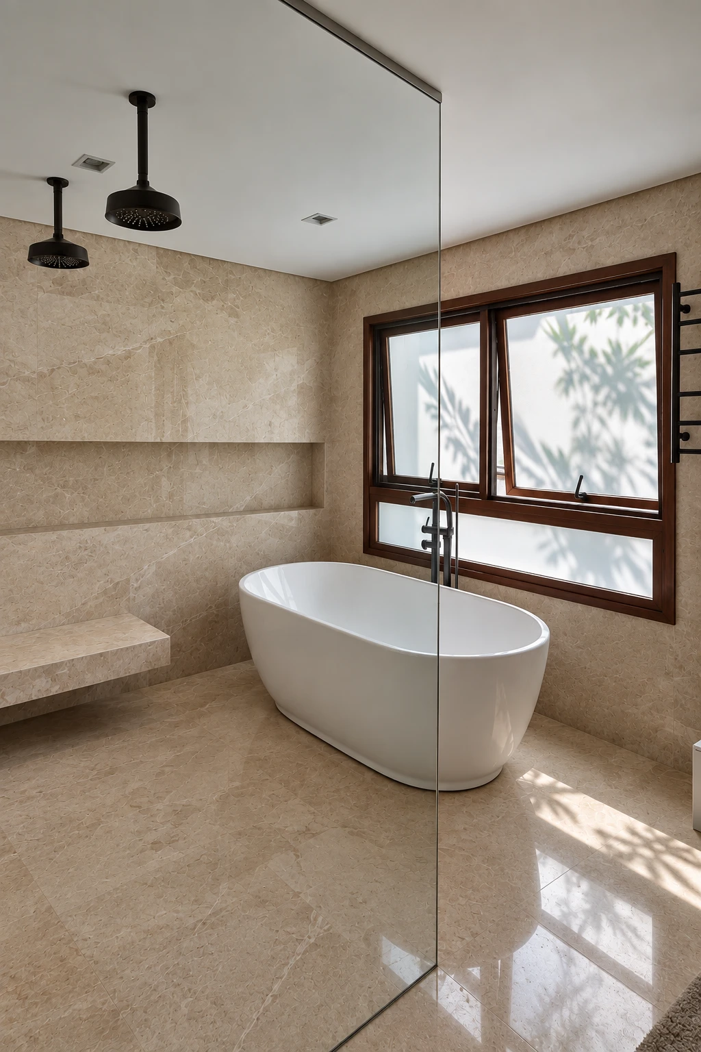 Sala de banho e materiais naturais — Casa Morumbi