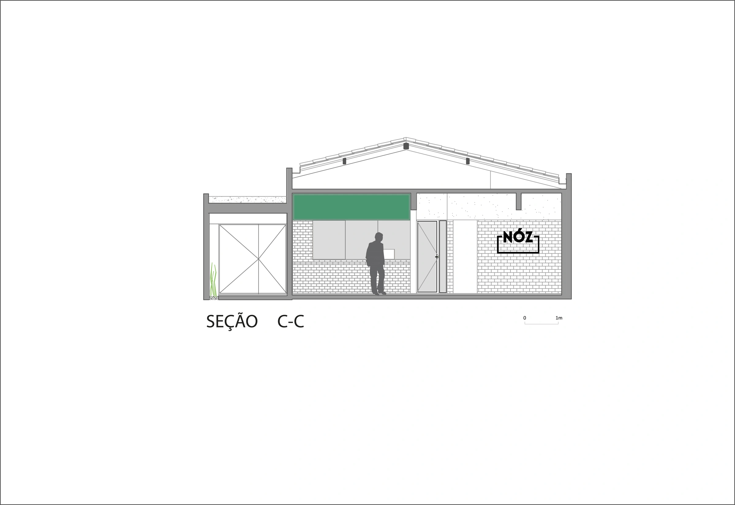 Corte C–C — Padaria NÓZ