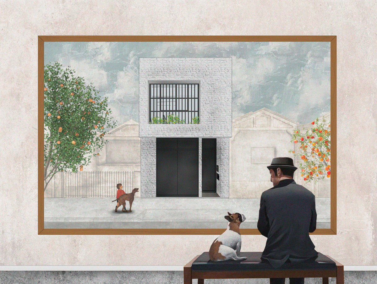 Ilustração conceitual — a casa e a rua — Casa Vila 499